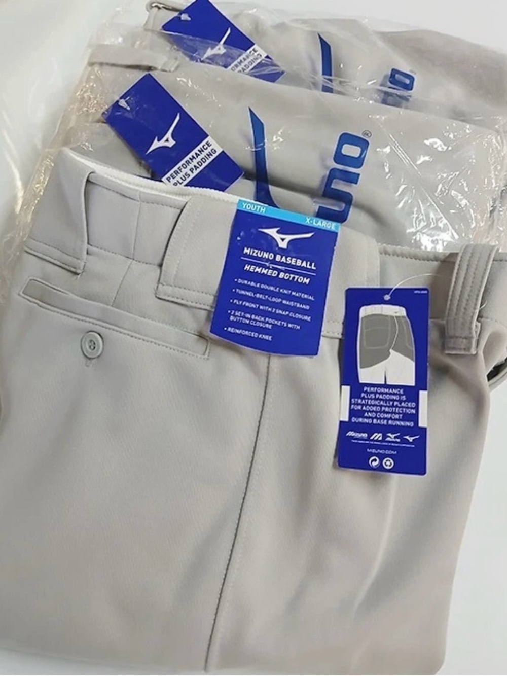 Mizuno Youth XL Gray Athletic Baseball Pants
